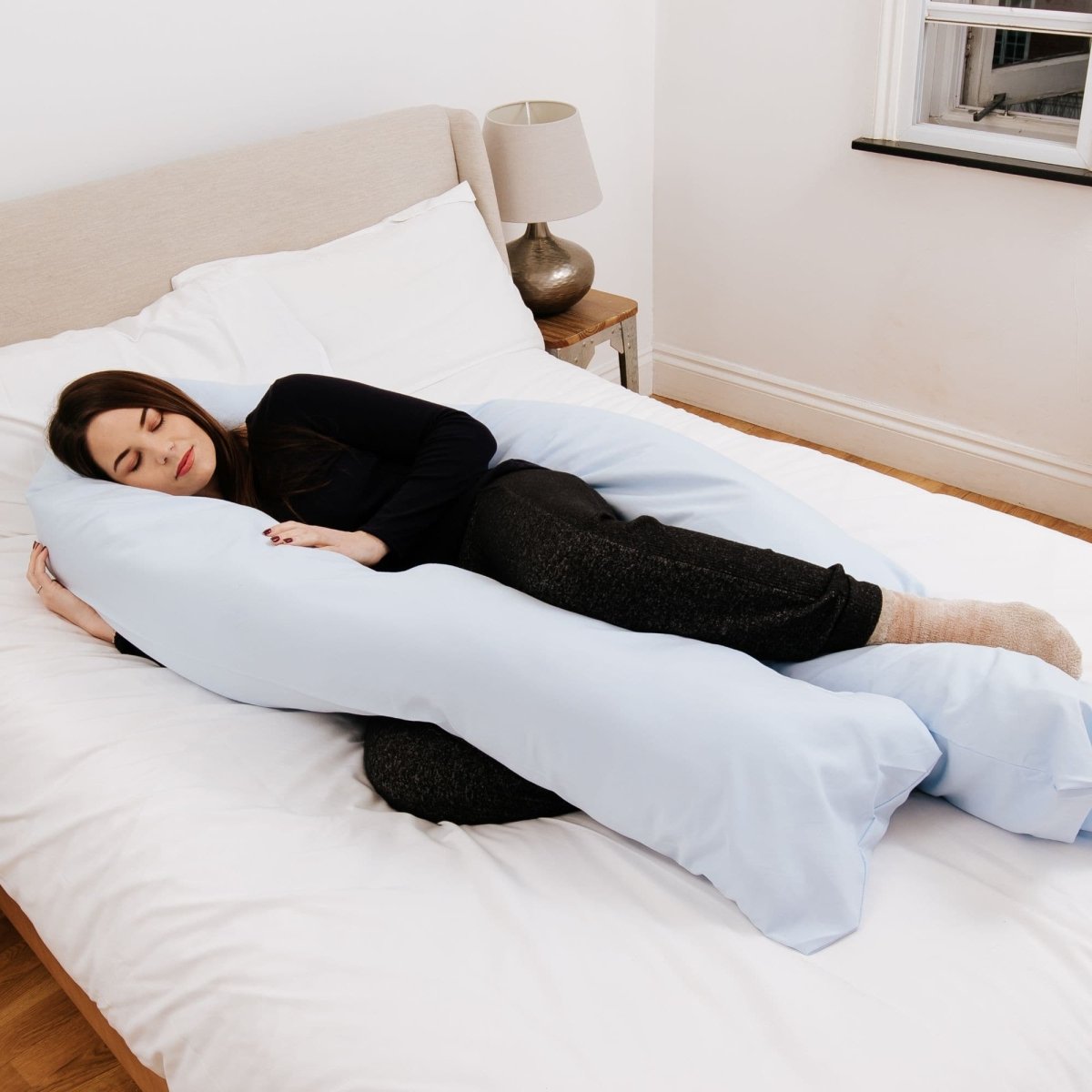 12 Ft Maternity Pillow And Case - Light Blue