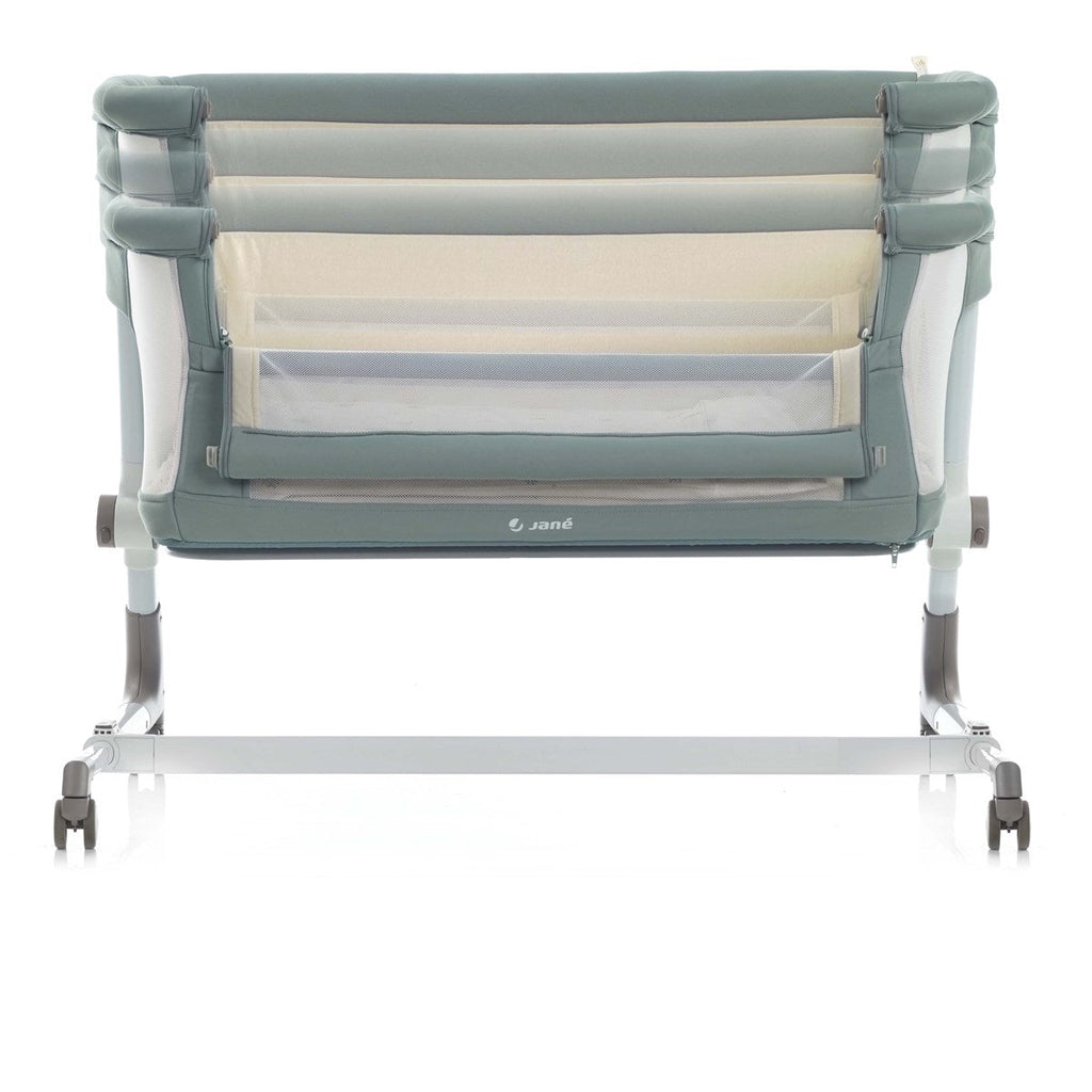 Jane Baby Side Crib + 4 Piece Bedding Set & Safety Mattress, Botanic
