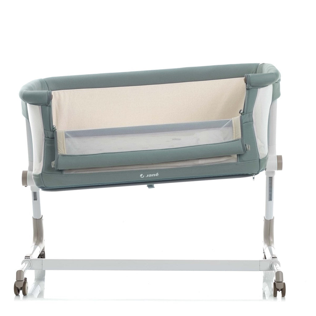 Jane Baby Side Crib + 4 Piece Bedding Set & Safety Mattress, Nature Edition