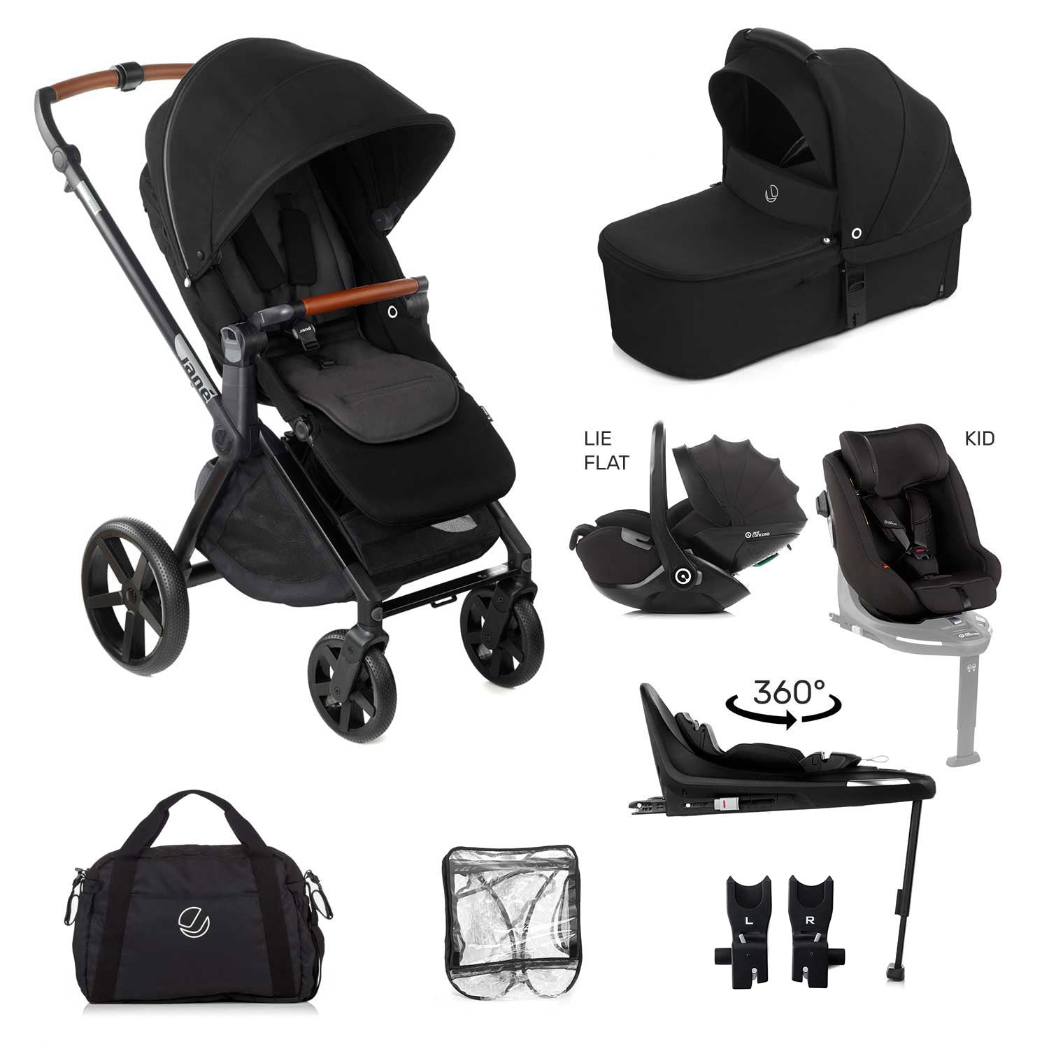 Jane Muum-4 Fully Equipped 0-4 Year Family Car Seat Travel System Bundle