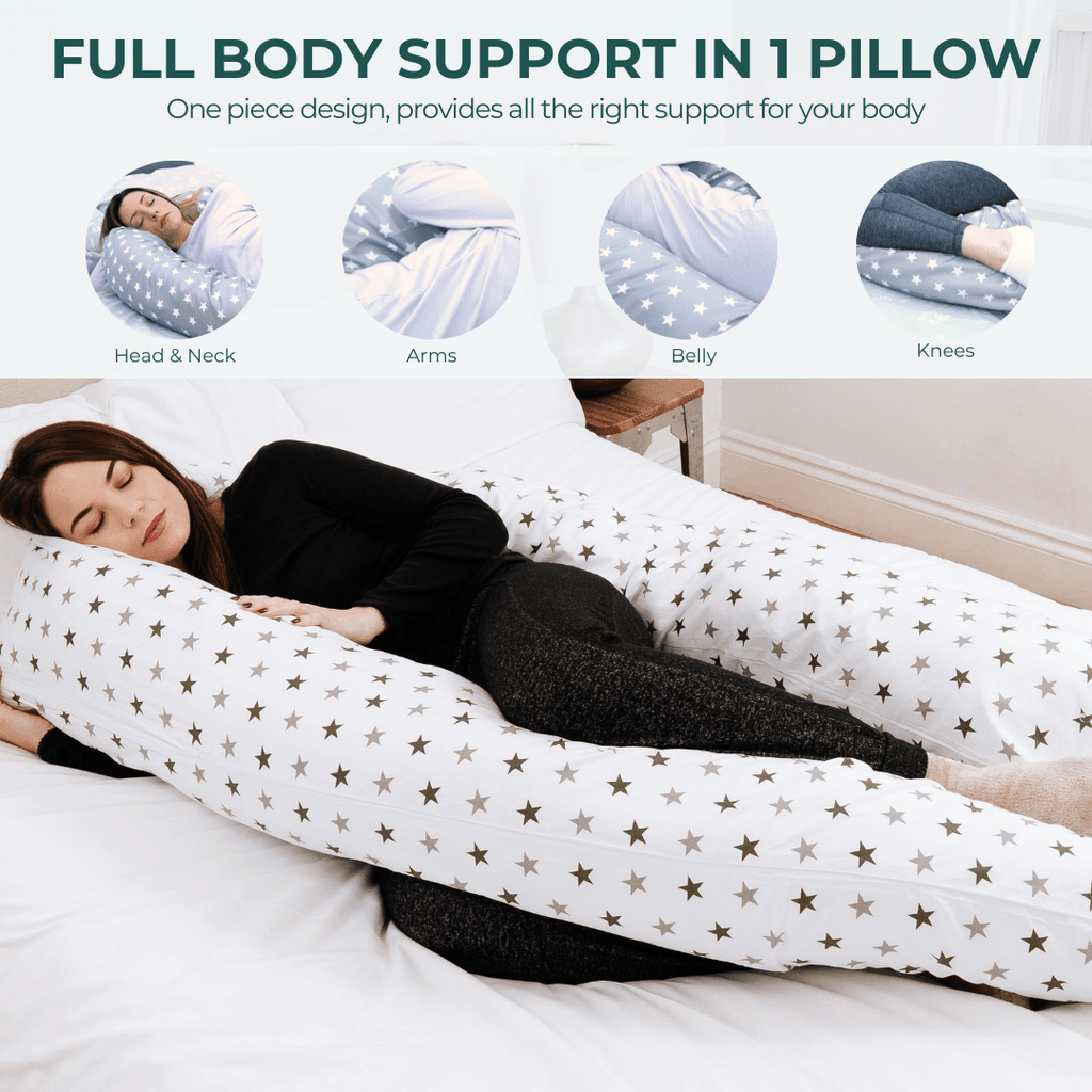 9 Ft Maternity Pillow And Case - Light Blue