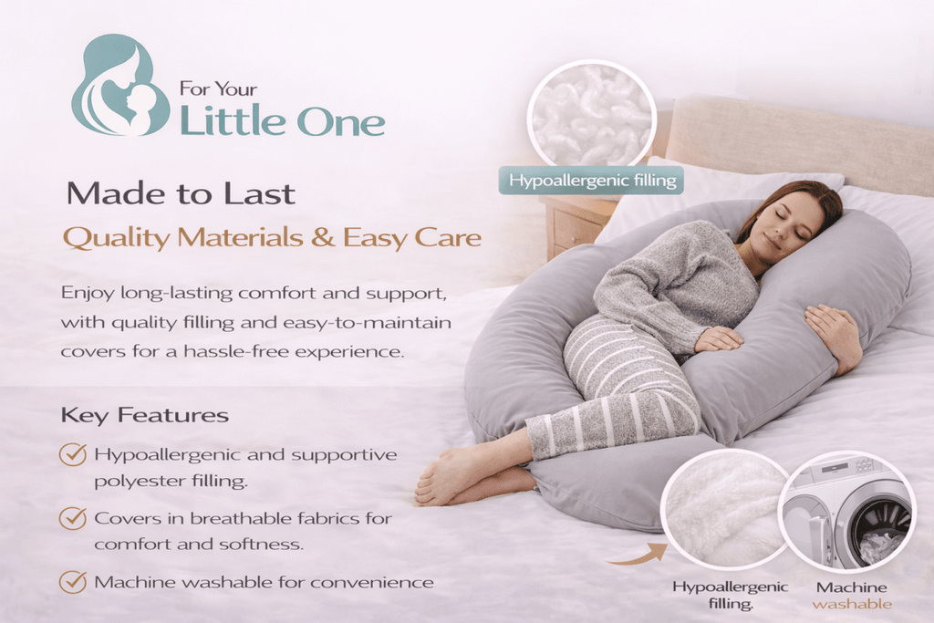 9 Ft Maternity Pillow And Case - Cream