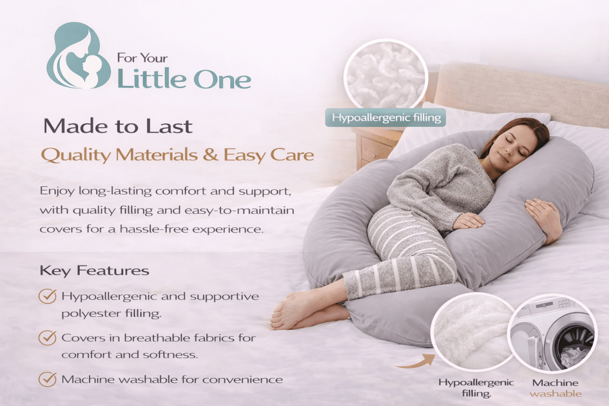 9 Ft Maternity Pillow And Case - Cream