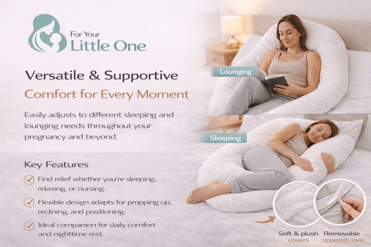 9 Ft Maternity Pillow And Case - White