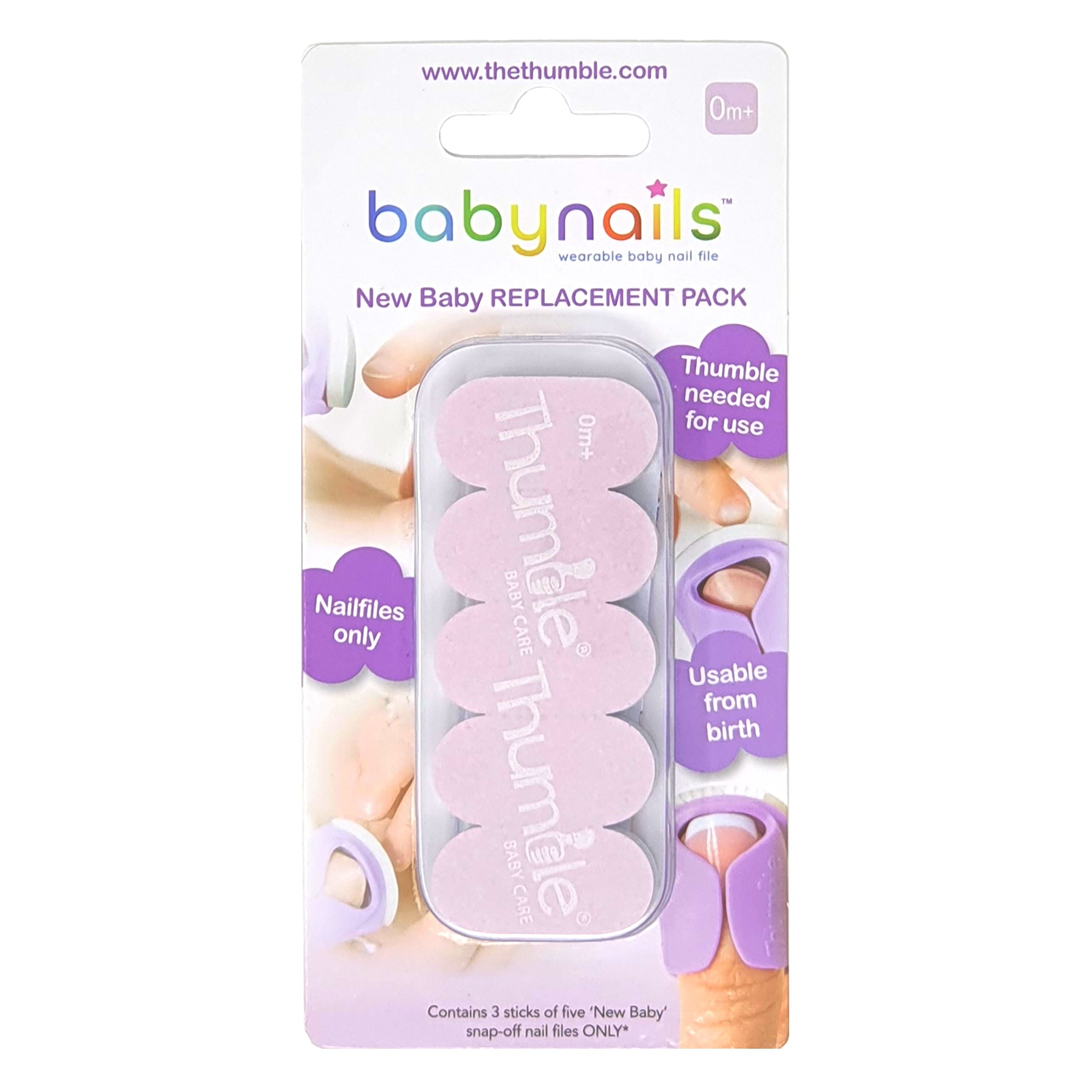 Packaging of babynails baby nail replacement pack on a white background