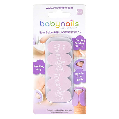 Packaging of babynails baby nail replacement pack on a white background
