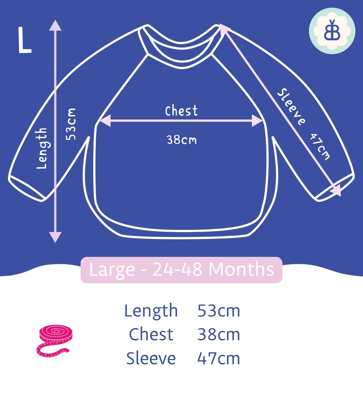 Long Sleeved Baby Bib - Cherry Stripe