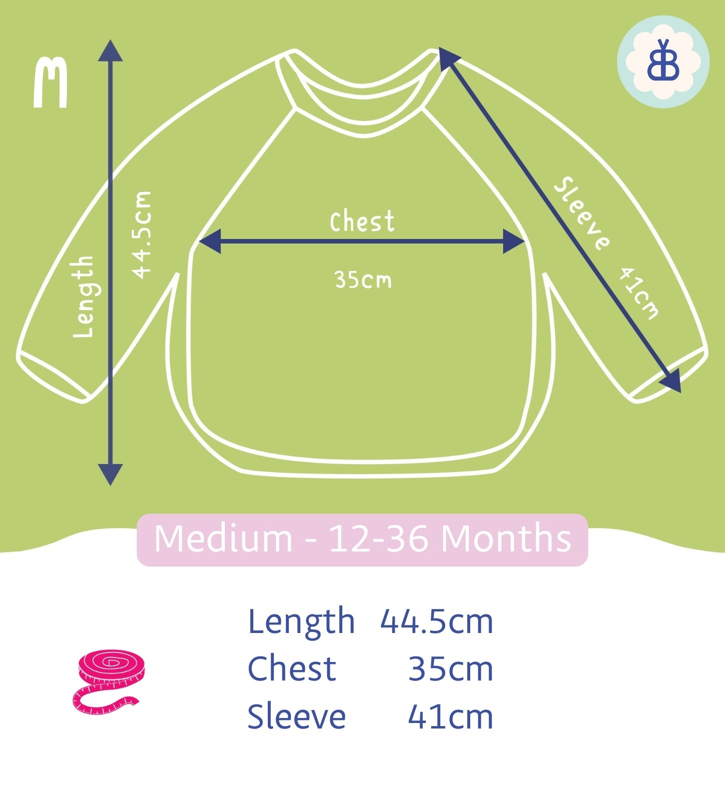 Long Sleeved Baby Bib - Pot Plants