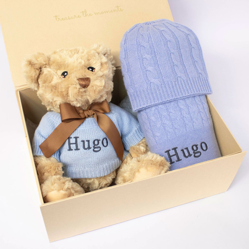 Cashmere and Teddy Gift Set - Cornflower Blue