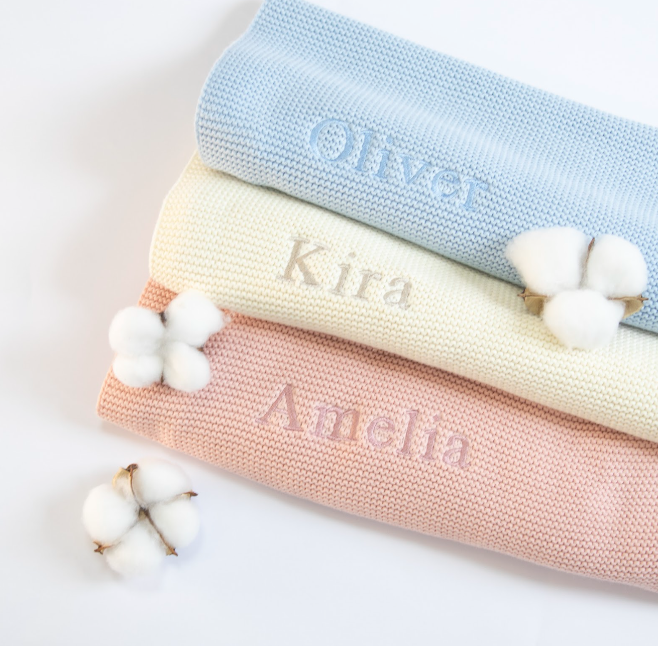 Organic Cotton New Baby Personalised Blanket