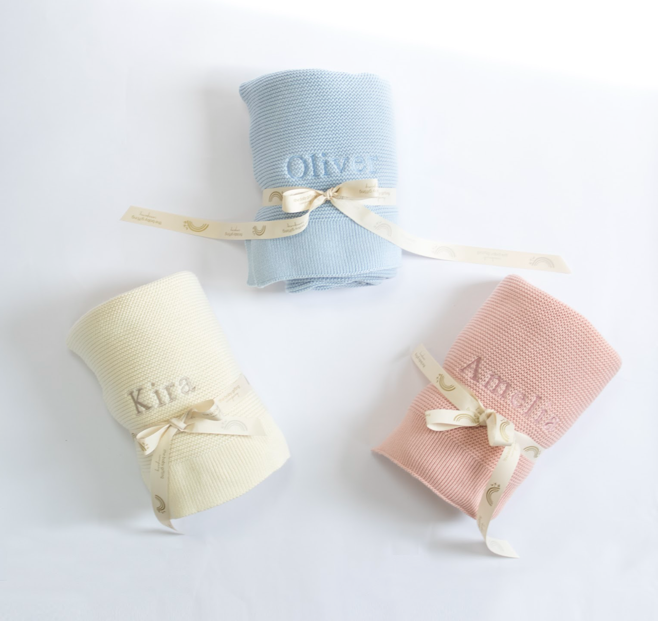 Organic Cotton New Baby Personalised Blanket