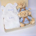 Twin Boys Teddy and Towel Gift Set