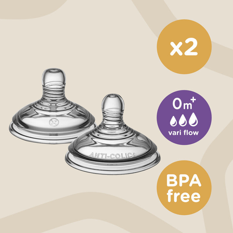 Tommee Tippee Closer to Nature Variflow Teat 2Pk