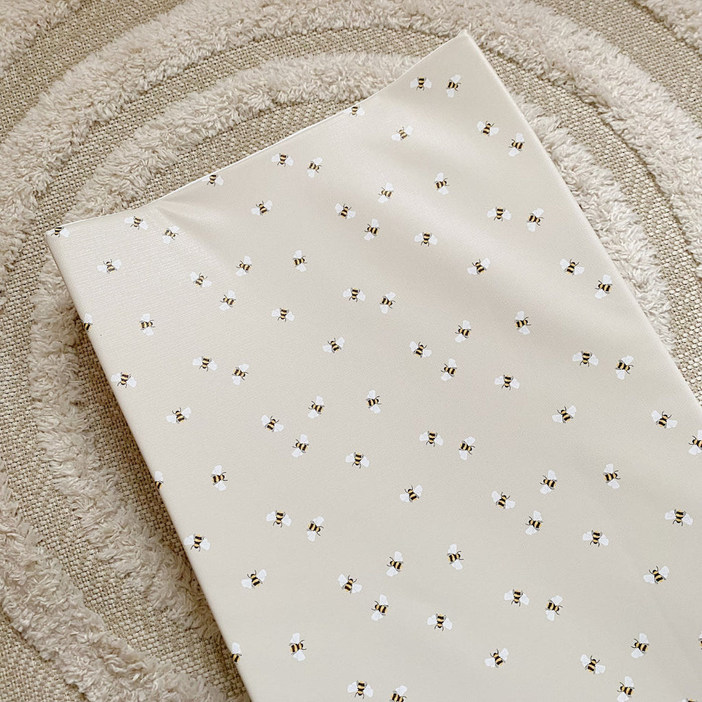 Anti-Roll Wedge Changing Mat - Bee Print
