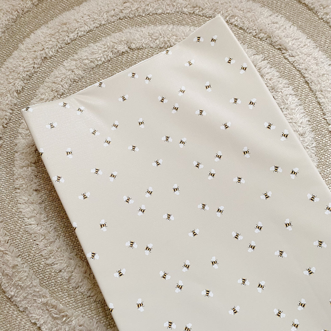 Anti-Roll Wedge Changing Mat - Bee Print