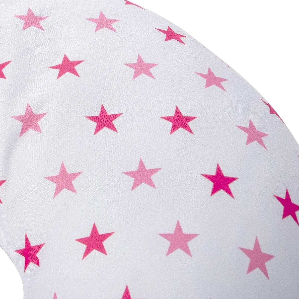 White surface with pink star pattern