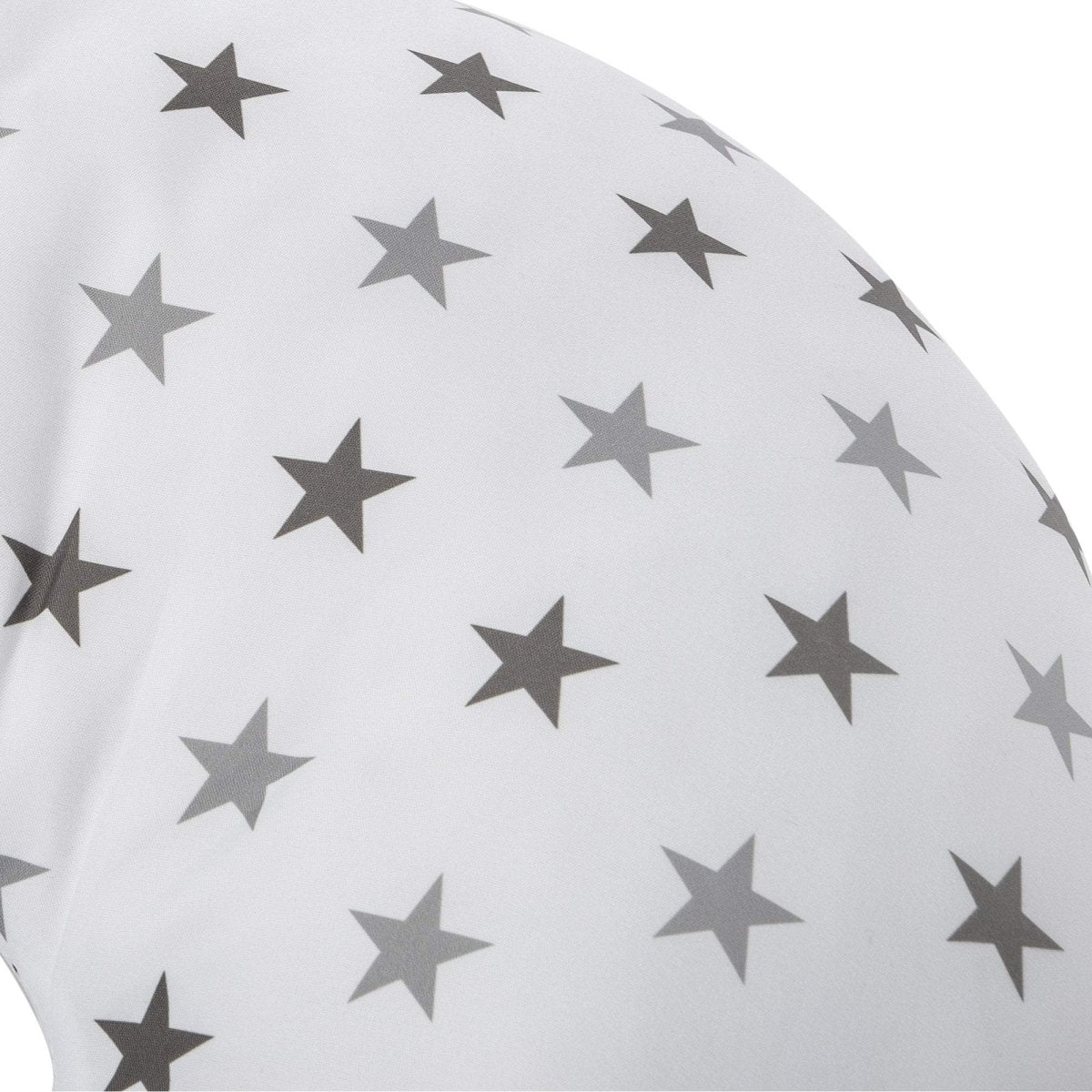 Close-up of a white fabric with gray star pattern