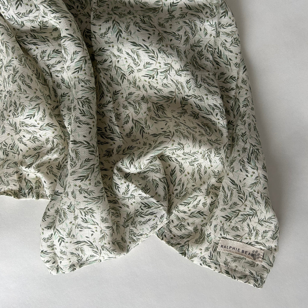Floral patterned fabric on a white background