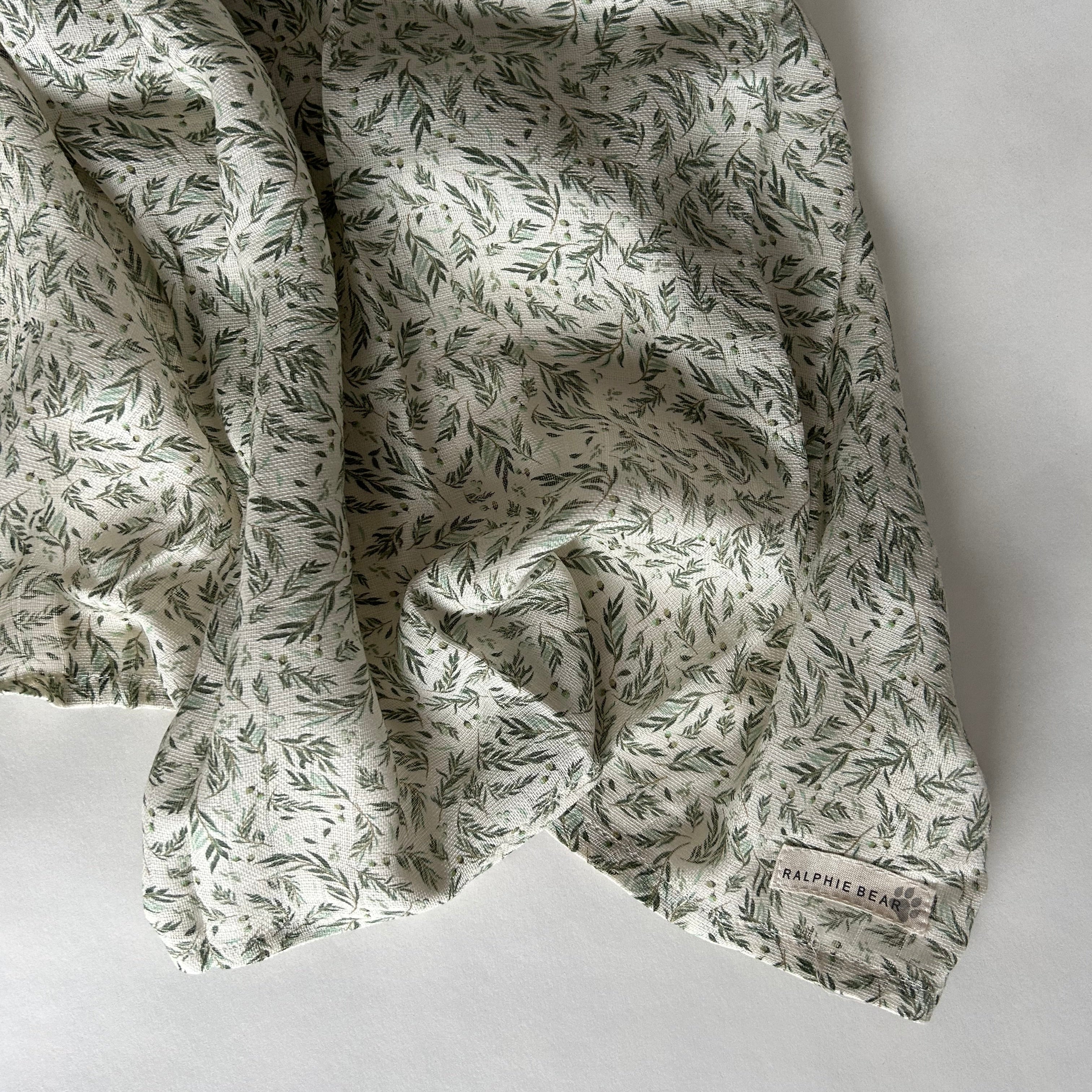 Floral patterned fabric on a white background