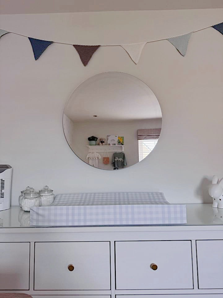 Anti-Roll Wedge Changing Mat - Baby Blue Gingham