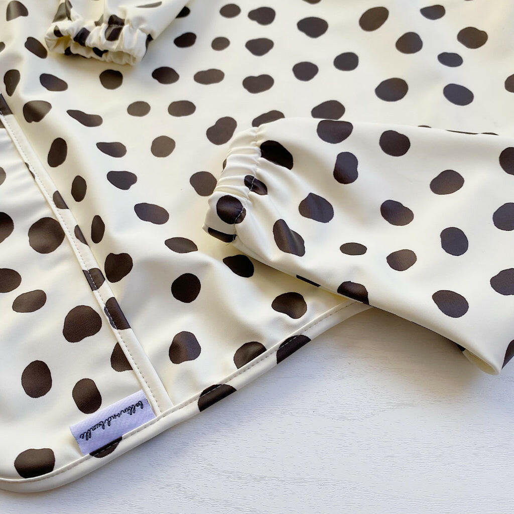 Long Sleeved Baby Bib - Spotty print