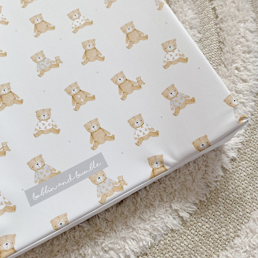 Anti-Roll Wedge Baby Changing Mat - Teddy Bears print