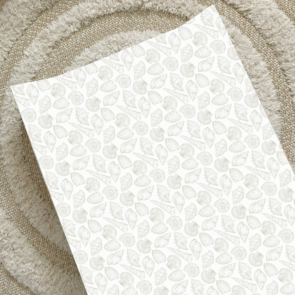 Anti-Roll Wedge Changing Mat - Delicate seashell print