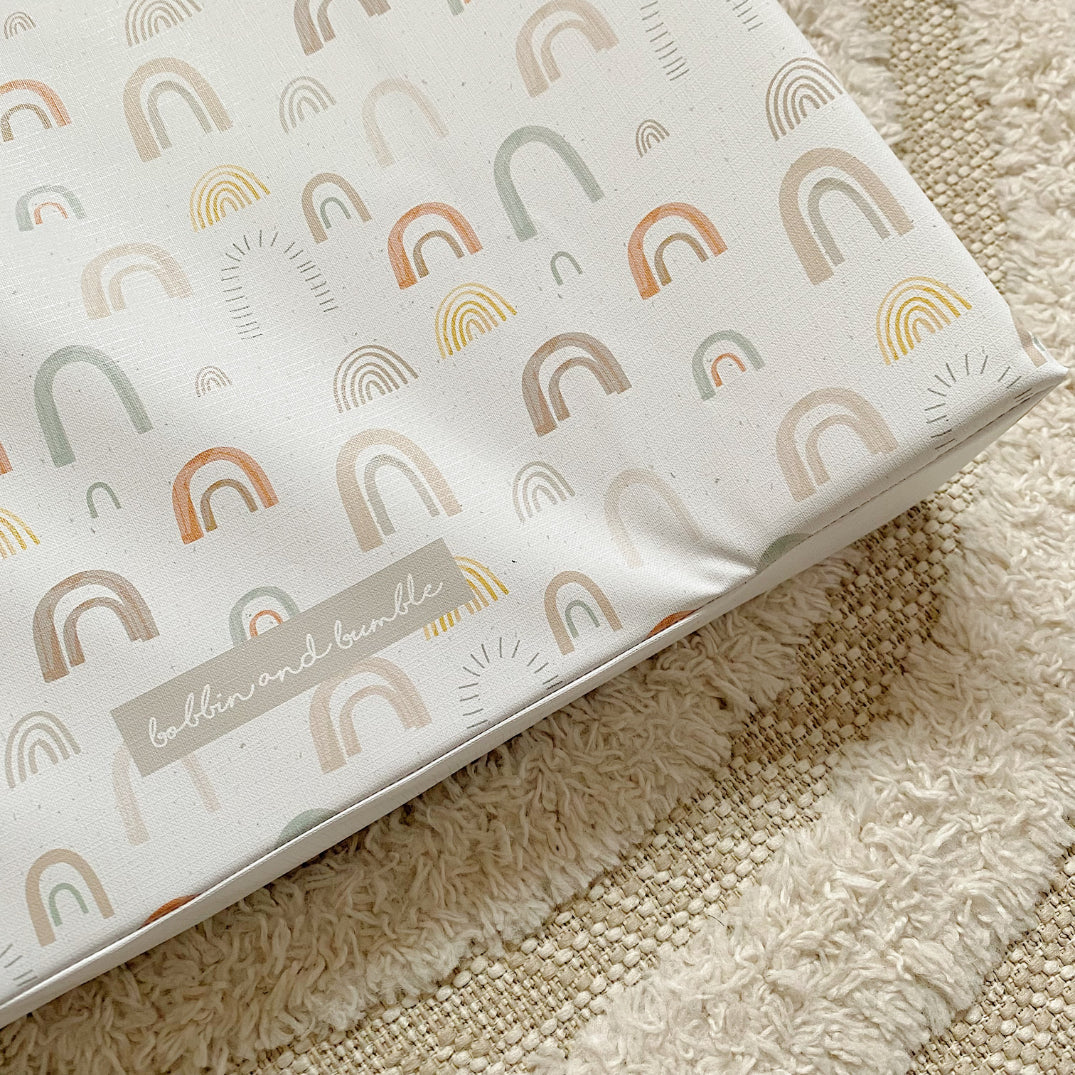 Anti-Roll Wedge Changing Mat - Unisex Abstract Rainbow
